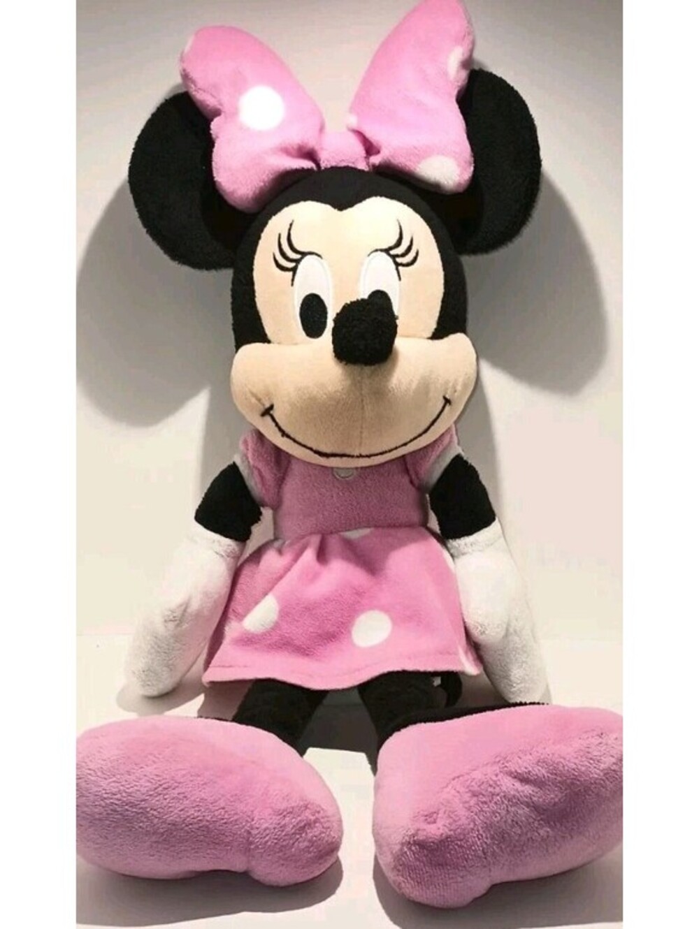 Disney - Minnie Mouse 17" Plush Doll Stuffed Animal Toy Pink Polka Dot Dress Bow